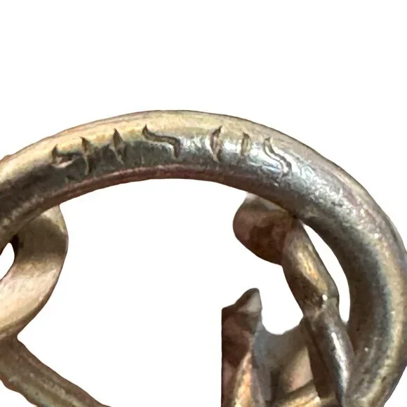 Vintage Sterling Silver Fancy Interlocking Double Link Chain Necklace Canada 20" - Picture 8 of 9